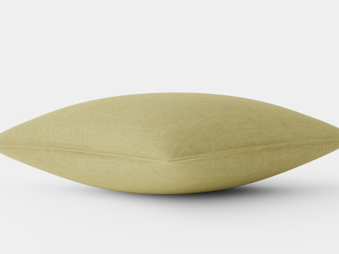 Cushion cover in washed linen Khaki green 3D Model