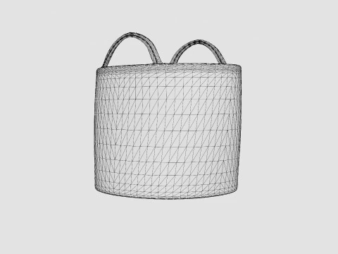 Sturdy storage basket in cotton quality 3D Model