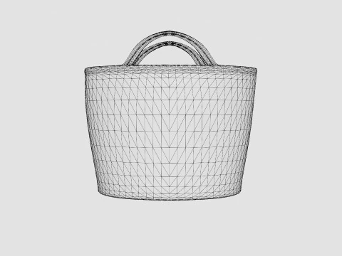 Sturdy storage basket in cotton quality 3D Model