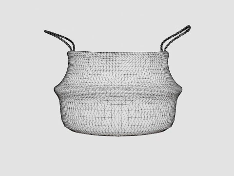 A large round storage basket 3D Model