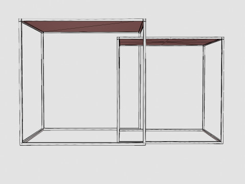 Nest of Tables with Painted Metal Frames 3D Model
