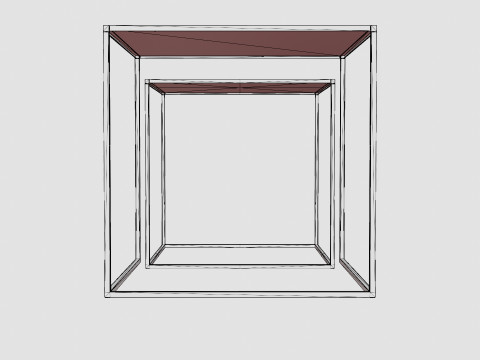 Nest of Tables with Painted Metal Frames 3D Model