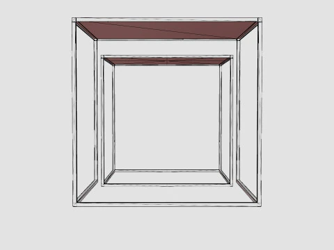 Nest of Tables with Painted Metal Frames 3D Model