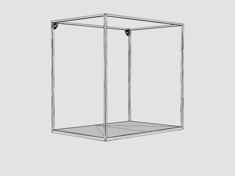 Large square wall shelf Modello 3D