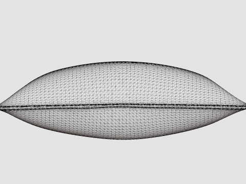 Cushion Cover in Cotton Velvet Light Beige 3D Model