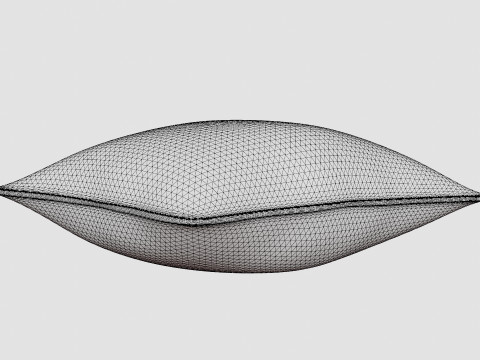 Cushion Cover in Cotton Velvet Light Beige 3D Model