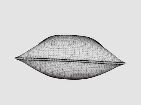 Cushion Cover in Cotton Velvet Light Beige 3D Model