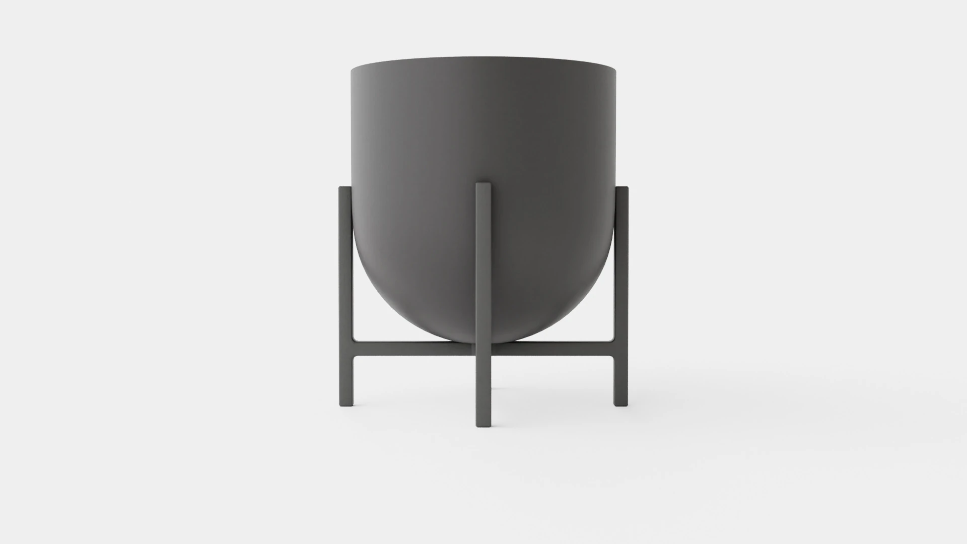 Metal plant pot with a rounded base 3D Model .c4d .max .obj .3ds .fbx .stl .blend