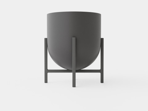 Metal plant pot with a rounded base 3D Модель