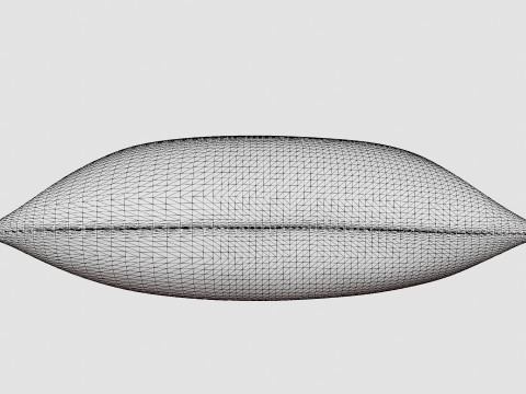 Cushion cover in velvet Light beige 3D Model