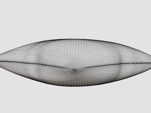 Cushion cover in velvet Light beige 3D Model