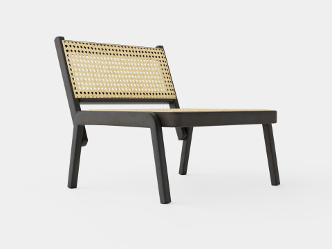 Low lounge chair in meranti wood 3Dモデル