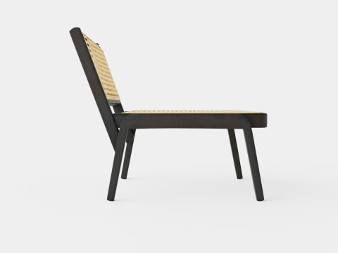 Low lounge chair in meranti wood Modelo 3D