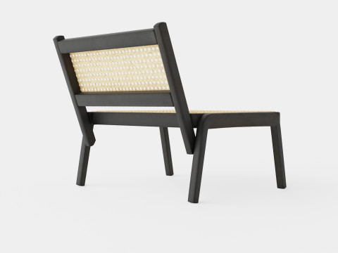 Low lounge chair in meranti wood Modelo 3D