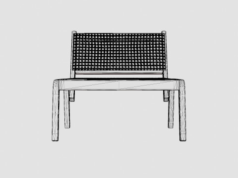 Low lounge chair in meranti wood Modelo 3D