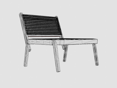 Low lounge chair in meranti wood Modelo 3D