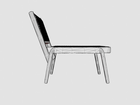 Low lounge chair in meranti wood Modelo 3D