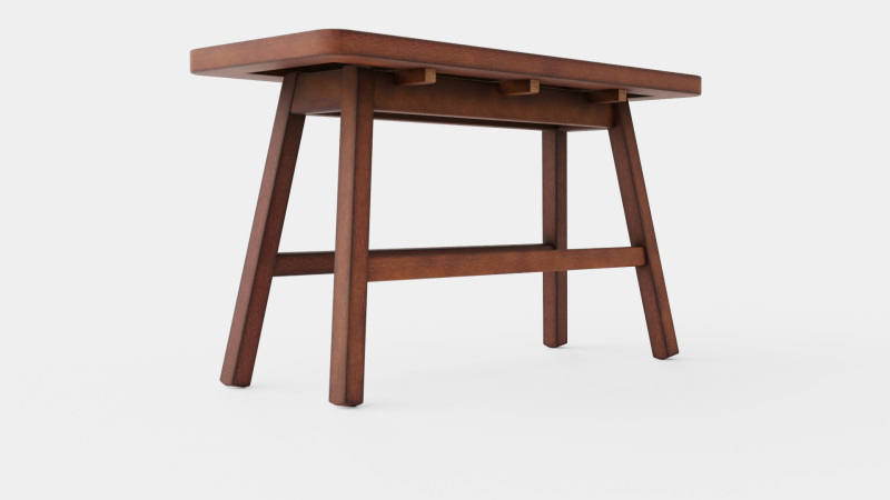 Rectangular bench in meranti wood with a seat in rattan 3D मॉडल .c4d .max .obj .3ds .fbx .stl .blend