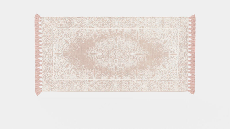 Rectangular rug with tassels 3D Модель .c4d .max .obj .3ds .fbx .stl .blend
