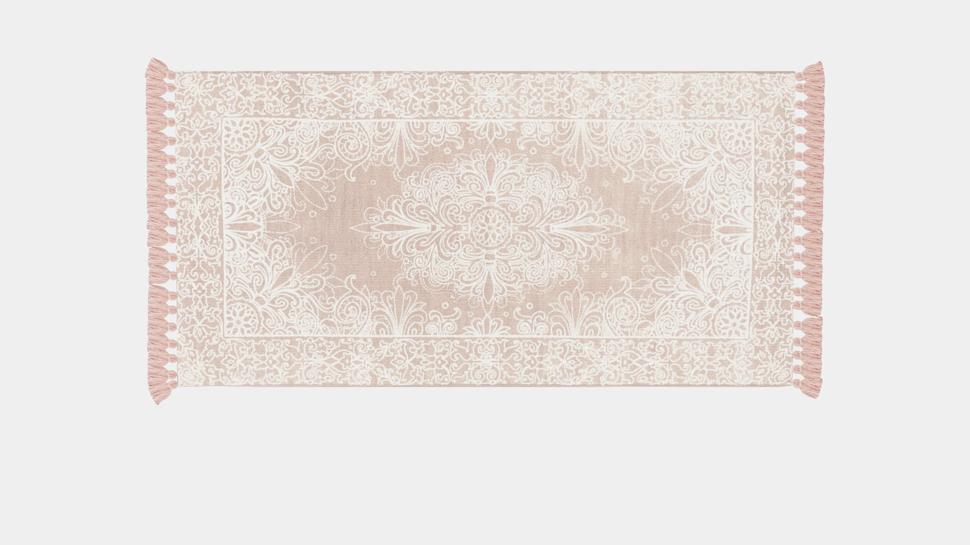 Прямокутний килимок з китицями 3D Модель .c4d .max .obj .3ds .fbx .stl .blend 