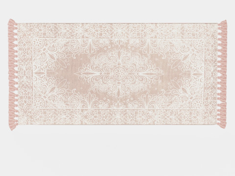 Rectangular rug with tassels 3D Model