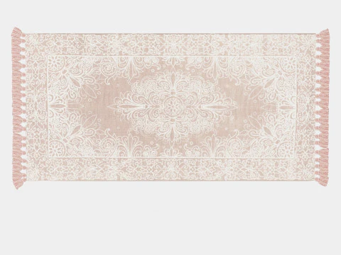 Rechteckiger Teppich mit Quasten 3D Modell