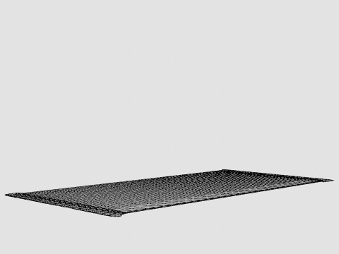 Rectangular rug with tassels 3D Модель