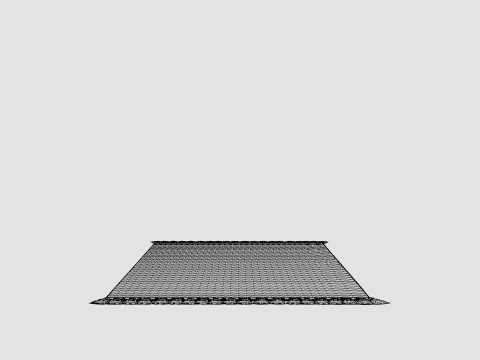 Rectangular rug with tassels 3D Модель