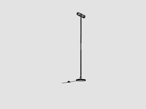 Metal Floor Lamp Black 3D Model