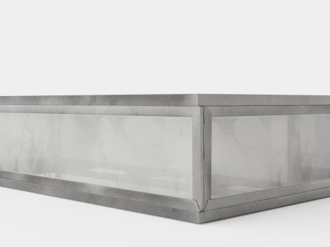 Rectangular jewelry box in clear glass Model 3D