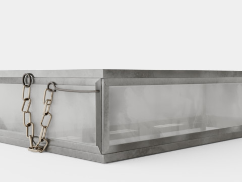 Rectangular jewelry box in clear glass 3D Model