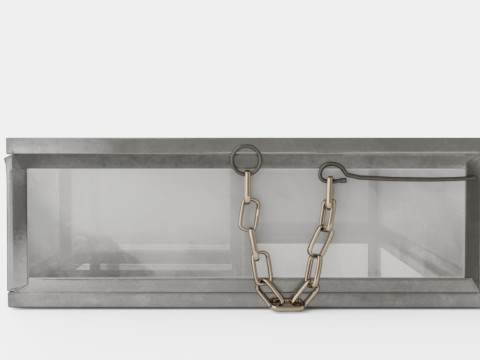 Rectangular jewelry box in clear glass 3D Model