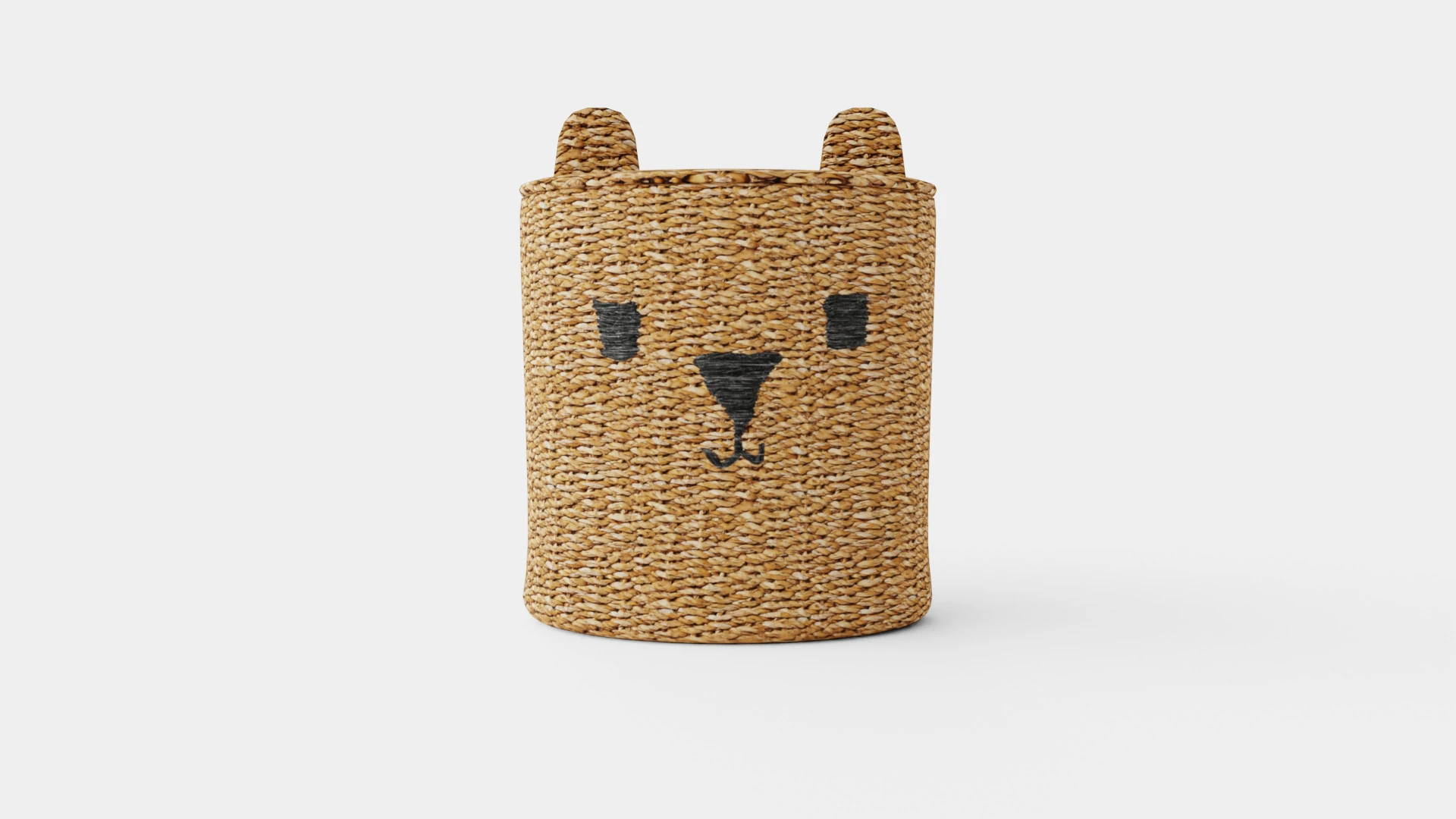 Cylinder-shaped basket made of plaited seaweed 3D Model .c4d .max .obj .3ds .fbx .stl .blend 