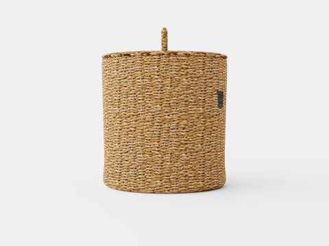 Cylinder-shaped basket made of plaited seaweed 3Dモデル