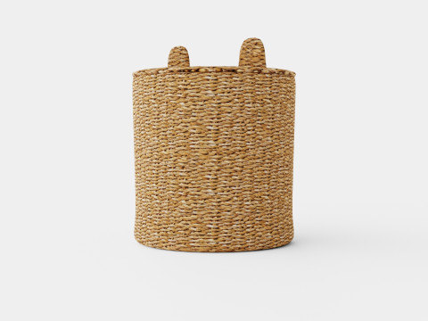 Cylinder-shaped basket made of plaited seaweed 3Dモデル