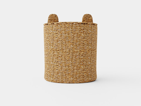 Cylinder-shaped basket made of plaited seaweed 3Dモデル