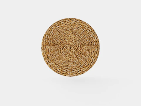 Cylinder-shaped basket made of plaited seaweed 3D Model