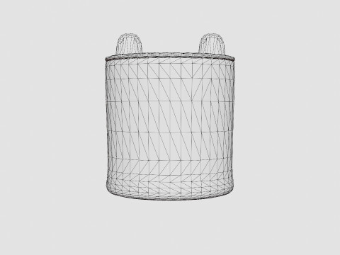 Cylinder-shaped basket made of plaited seaweed 3Dモデル