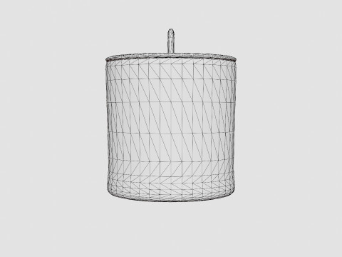 Cylinder-shaped basket made of plaited seaweed 3Dモデル