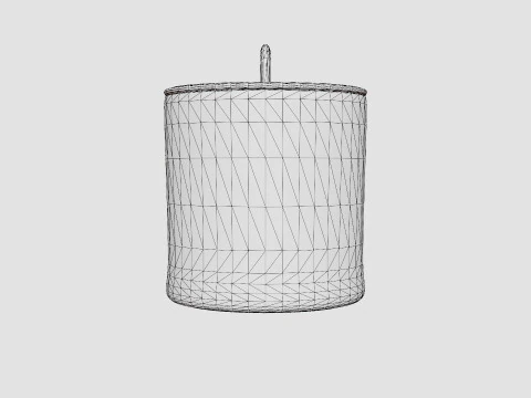 Cylinder-shaped basket made of plaited seaweed 3D Model