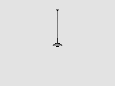 Ceiling Lamp in Metal Black 3D Model