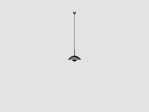 Ceiling Lamp in Metal Black Model 3D