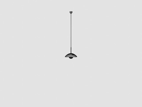 Ceiling Lamp in Metal Black Model 3D