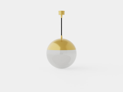 Ceiling pendant in metal Gold 3D Model