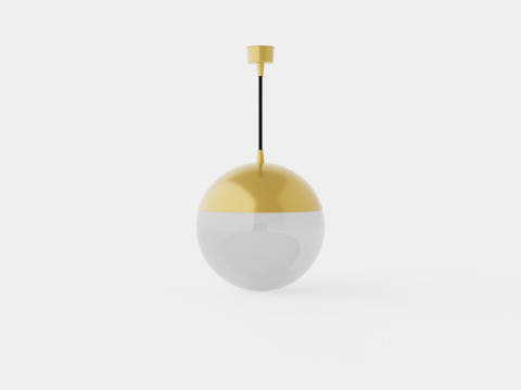 Ceiling pendant in metal Gold 3D 모델