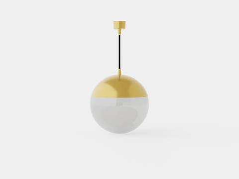 Ceiling pendant in metal Gold 3D 모델