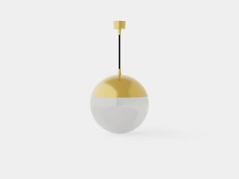 Ceiling pendant in metal Gold 3D Model