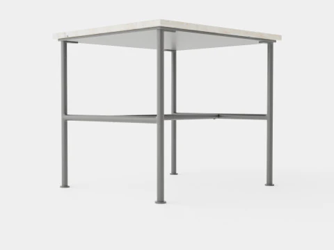 Side table with metal legs and a marble top 3D Model