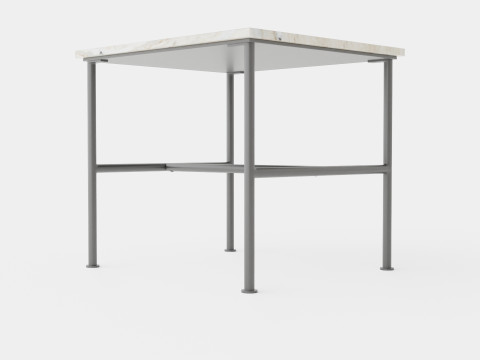 Side table with metal legs and a marble top Modelo 3D