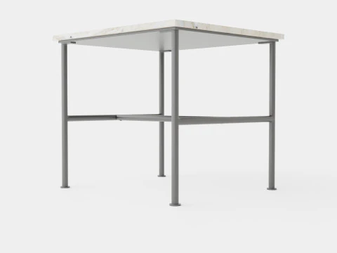 Side table with metal legs and a marble top 3D Model